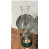 Image 5 : Four Wall-Mount Kerosene Lamps with Corrugated Tin Reflectors and Glass Chimneys