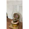 Image 5 : Four Wall-Mount Kerosene Lamps: Two Brass-Tone, One Green, One Copper-Tone