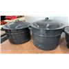 Image 6 : Assorted Enamelware: 2 Roasters, 2 Stock Pots, 2 Canning Pots, 2 Baking Pans