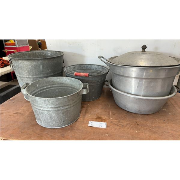Galvanized Buckets and Aluminum Pots