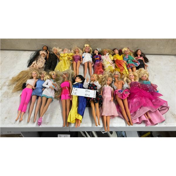Collection of 30+ Barbie and Fashion Dolls, including Doctor, Ball Gown, and Casual Outfits
