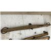 Image 3 : Three Wood and Metal Doubletree/Singletree Bars with Rings and Hooks