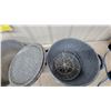 Image 4 : Vintage Grey Speckled Enamelware Water Bath Canner with Lid and Wash Basin