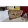 Image 2 : Vintage Wooden Deposit Butter Case Crate and 13x Clear Glass Bottles