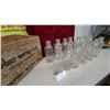 Image 4 : Vintage Wooden Deposit Butter Case Crate and 13x Clear Glass Bottles