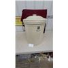 Image 1 : Medalta Potteries 10-Gallon Stoneware Crock With Domed Lid and Wire Handles, Redcliff, Alberta