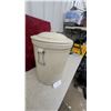 Image 4 : Medalta Potteries 10-Gallon Stoneware Crock With Domed Lid and Wire Handles, Redcliff, Alberta