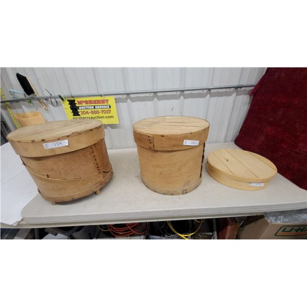 3x vintage cheese boxes