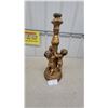 Image 1 : Vintage Gold-Finished Figural Cherub Candelabrum, Chalkware, 25” Tall
