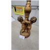 Image 2 : Vintage Gold-Finished Figural Cherub Candelabrum, Chalkware, 25” Tall