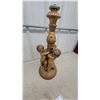 Image 5 : Vintage Gold-Finished Figural Cherub Candelabrum, Chalkware, 25” Tall