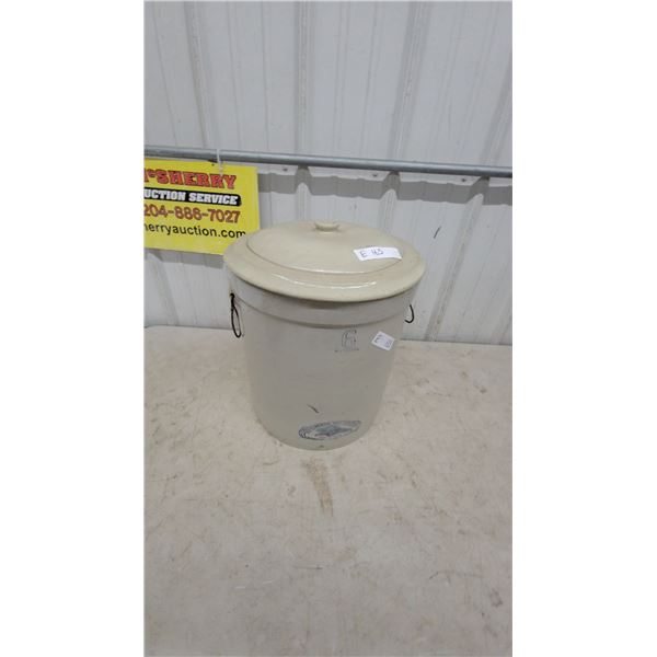 Alberta Potteries Ltd. 6 Imperial Gallon Stoneware Crock, Redcliff, with Beaver Graphic