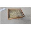 Image 5 : Wooden Display Box with Clear Lid Full of Brass "No Cash Value" Game Tokens
