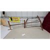Image 1 : 2x Antique Wooden Bucksaw with Wire Tensioning System