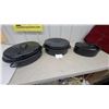 Image 1 : Granite Ware Black Speckle Enamel Cookware, Oval Roasters with Lids and cast Dutch Ovens