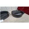 Image 6 : Granite Ware Black Speckle Enamel Cookware, Oval Roasters with Lids and cast Dutch Ovens