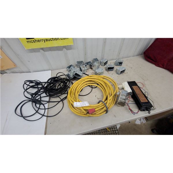 Yellow Heavy-Duty Extension Cord, Black Cable GE Ballast, Conduit Bodies