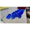 Image 4 : Assortment of Blue Plastic Stackable Parts Bins, Various Sizes