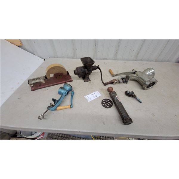 Vintage Better Packages Model 222 Gummed Tape Dispenser and Meat Grinder