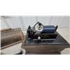 Image 3 : Antique Thomas A. Edison Standard Cylinder Phonograph with Black Horn and Oak Case