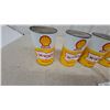Image 2 : Shell X-100 Motor Oil One-Quart Metal Cans, Set of Five, circa 1960s-1970s all full of product