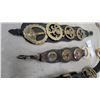 Image 3 : Antique British Horse Brasses on Leather Straps, Royal Coat of Arms, Longships Lighthouse