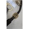 Image 6 : Antique British Horse Brasses on Leather Straps, Royal Coat of Arms, Longships Lighthouse