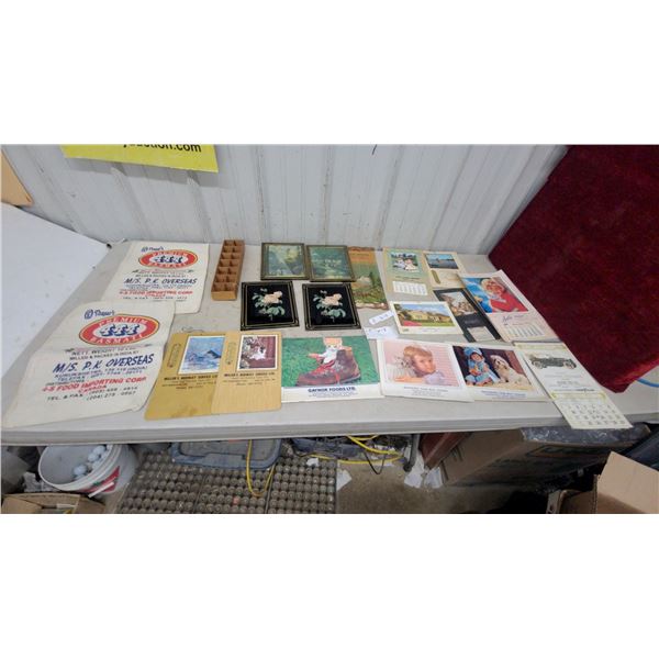 Vintage Advertising Calendars, Millett's Thermometer Boards, Framed Prints