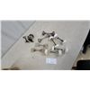 Image 1 : Assorted Antique Door Knobs Including Porcelain, Glass, and Metal With Partial Latch Assembly