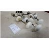 Image 2 : Assorted Antique Door Knobs Including Porcelain, Glass, and Metal With Partial Latch Assembly