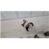 Image 6 : Assorted Antique Door Knobs Including Porcelain, Glass, and Metal With Partial Latch Assembly