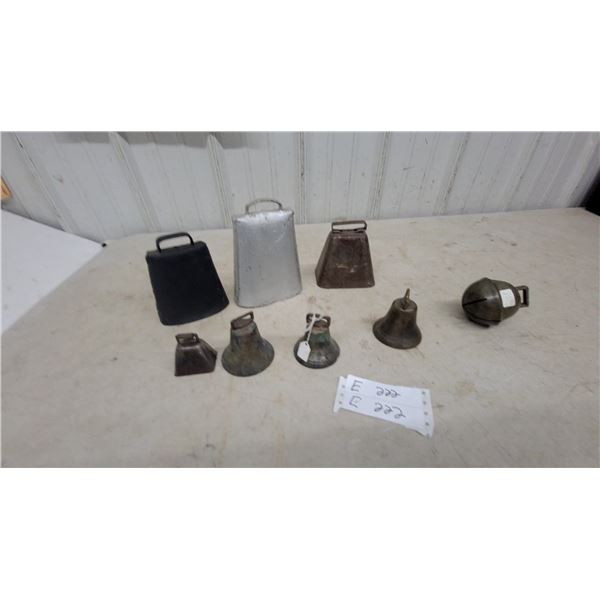 Assortment of Vintage Metal Cowbells, Sheep Bells, Brass Bell