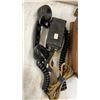 Image 8 : Vintage Ammo Box, Electric Irons, Cast Iron Trivet, Electric Heater, and Telephone