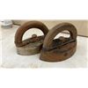 Image 2 : Collection of Antique Irons and Tools with Wooden Box