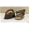 Image 3 : Collection of Antique Irons and Tools with Wooden Box