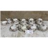 Image 1 : Royal Albert Bone China "Petit Point" Tea Set: 8 Cups, 8 Saucers, Creamer, and Sugar Bowl