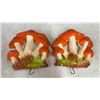 Image 3 : Vintage Wall Decor Chalkware: 2 Mushroom Wall Hooks, Basket of Veggies Wall Hook, 2 Doll Plaques