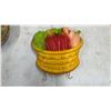 Image 4 : Vintage Wall Decor Chalkware: 2 Mushroom Wall Hooks, Basket of Veggies Wall Hook, 2 Doll Plaques