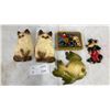 Image 1 : Vintage Wall Chalkware Decor: Pair of Cat Plaques, Goldfish Plaque, Cowboy and Indian Plaque, and
