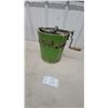 Image 1 : Vintage husky Hand-Crank Ice Cream Maker with Green Wooden Bucket and Metal Bands