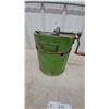 Image 2 : Vintage husky Hand-Crank Ice Cream Maker with Green Wooden Bucket and Metal Bands