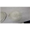 Image 2 : Pair of Vintage Cream Glazed Stoneware Lids, Both for 6-Gallon