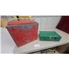 Image 1 : Vintage Red Metal Portable Ice Chest and Green Coleman Two-Burner Camping Stove 431