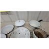 Image 4 : Vintage White Enamelware Collection Including Mugs, Plates, Pots, Colander