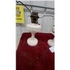 Image 2 : Pair of Antique Milk Glass Aladdin Oil Lamps, Drapery Swag Pattern