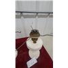 Image 4 : Pair of Antique Milk Glass Aladdin Oil Lamps, Drapery Swag Pattern