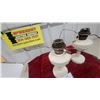 Image 4 : Pair of Antique Aladdin Milk Glass Lincoln Drape Kerosene Lamps