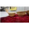 Image 2 : Set of 4 Nested Yellowware Stoneware Mixing Bowls with Ribbed Exterior