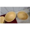 Image 5 : Set of 4 Nested Yellowware Stoneware Mixing Bowls with Ribbed Exterior