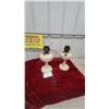 Image 1 : Pair of Antique Aladdin Milk Glass Kerosene Oil Lamps with Ribbed Founts